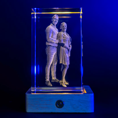 3D Kristal met Eigen Foto – Persoonlijk Portret met LED