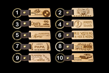 Houten sleutelhanger