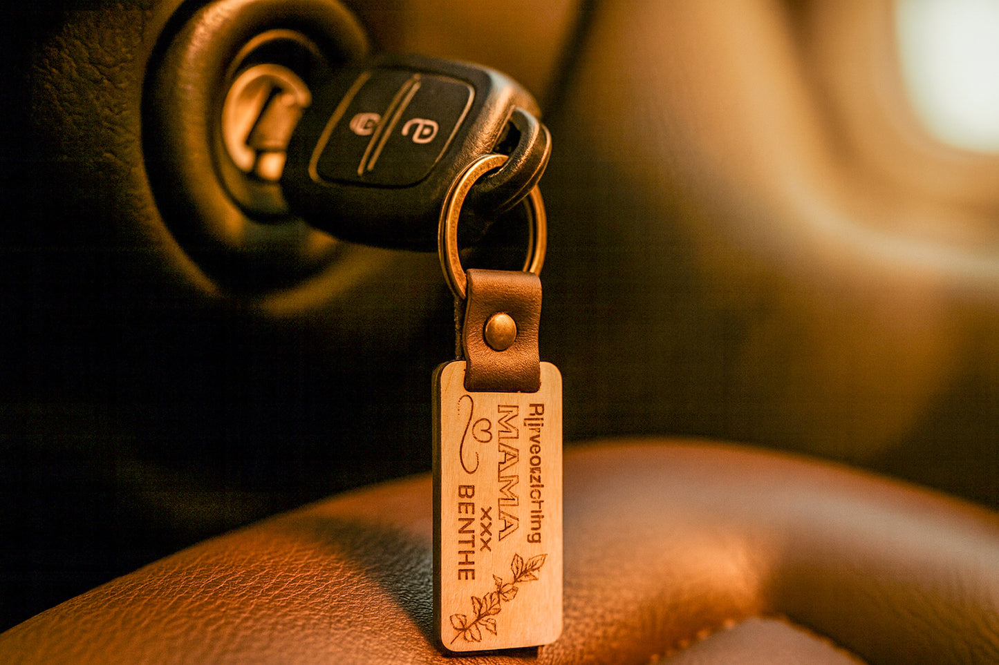 Houten sleutelhanger