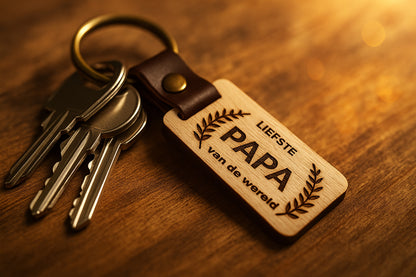 Houten sleutelhanger