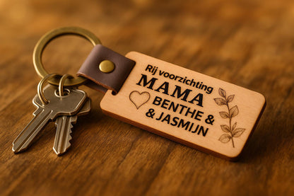 Houten sleutelhanger