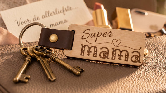 Sleutelhanger voor mama met de namen van de kinderen