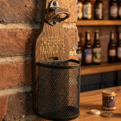 Houten wandbieropener Gepersonaliseerd