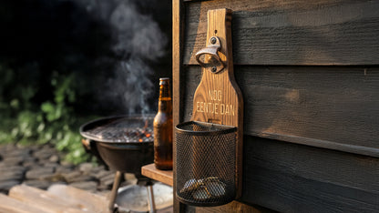 Houten wandbieropener Gepersonaliseerd