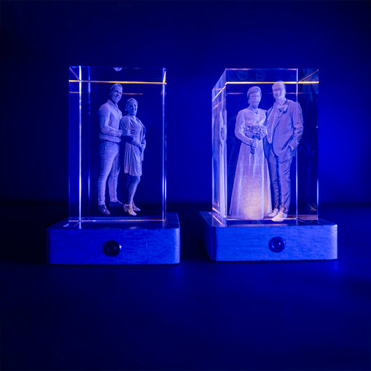 3D Kristal met Eigen Foto – Persoonlijk Portret met LED