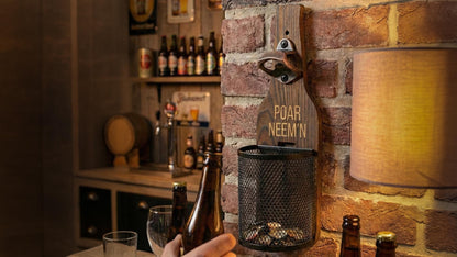 Houten wandbieropener Gepersonaliseerd