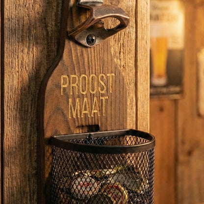 Houten wandbieropener Gepersonaliseerd