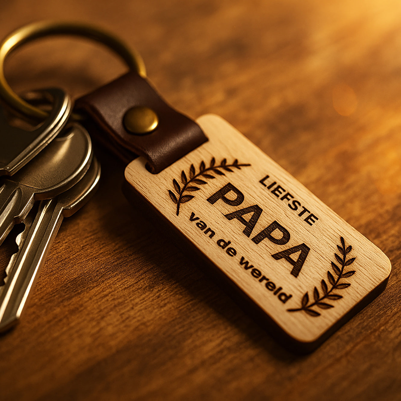 Houten sleutelhanger