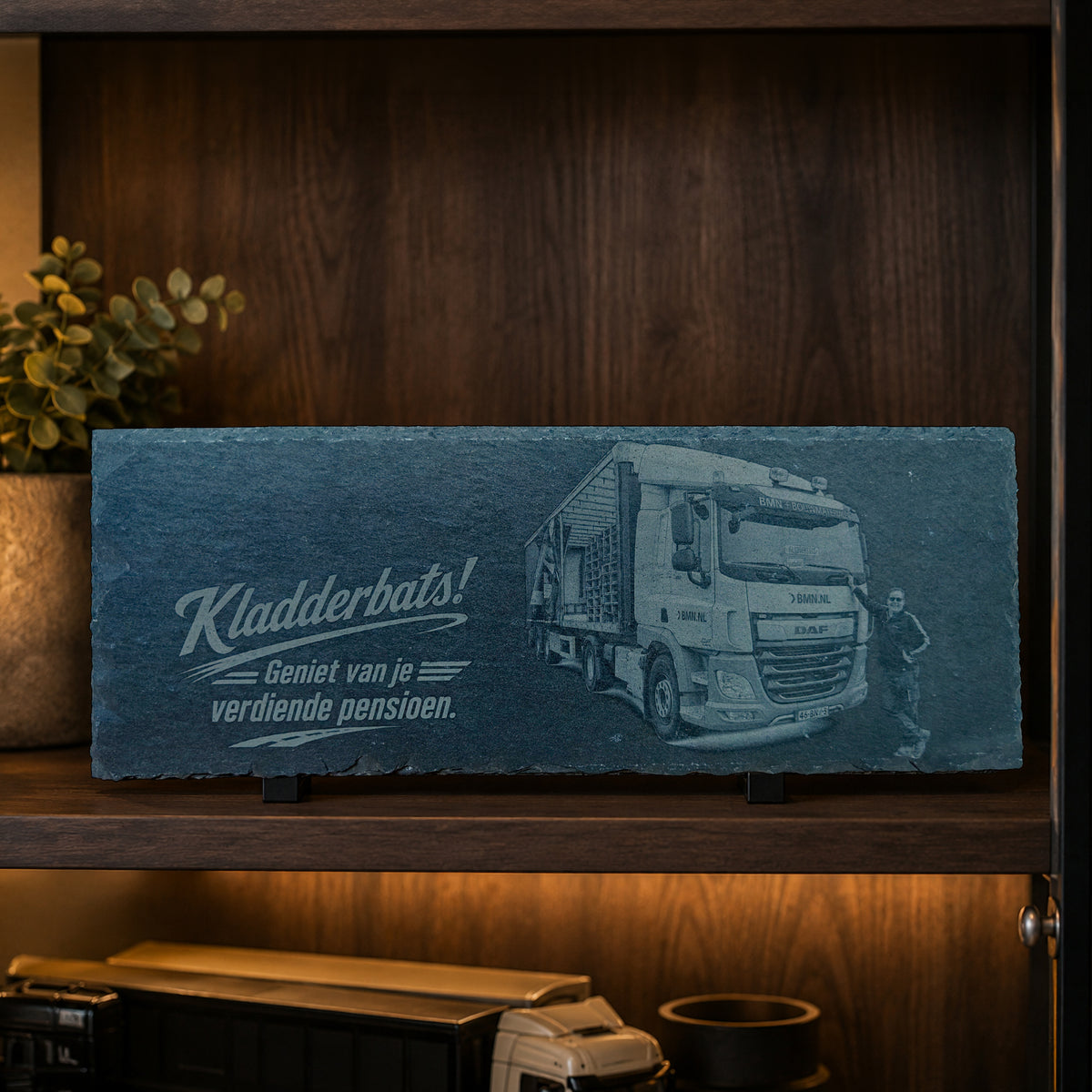 Je eigen truck als kado op leisteen