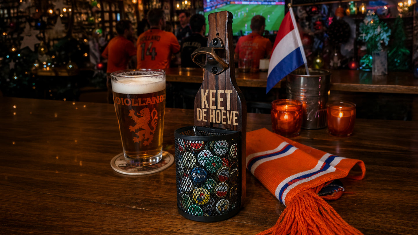 Houten wandbieropener Gepersonaliseerd