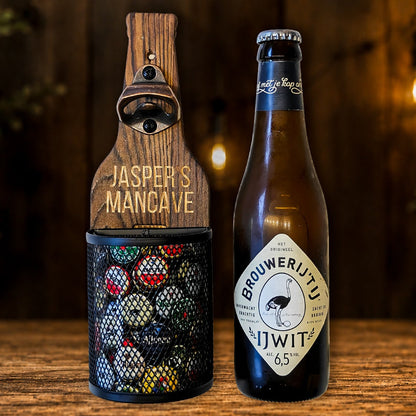 Houten wandbieropener Gepersonaliseerd
