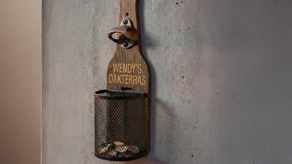 Houten wandbieropener Gepersonaliseerd