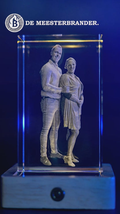 3D Kristal met Eigen Foto – Persoonlijk Portret met LED