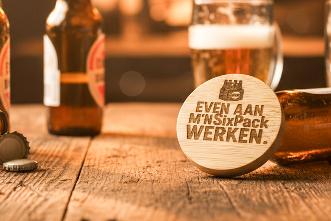 Ronde houten flessenopener