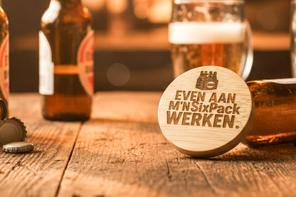 Ronde houten flessenopener