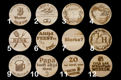 Ronde houten flessenopener