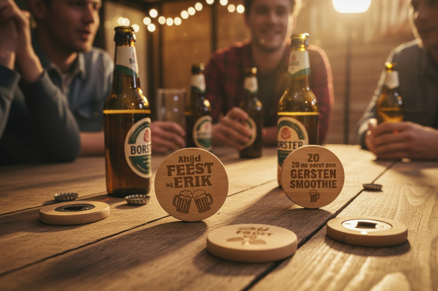 Ronde houten flessenopener